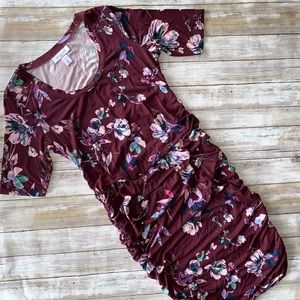 3/$15🌟Motherhood Maternity Side Ruched Burgundy Dress Small